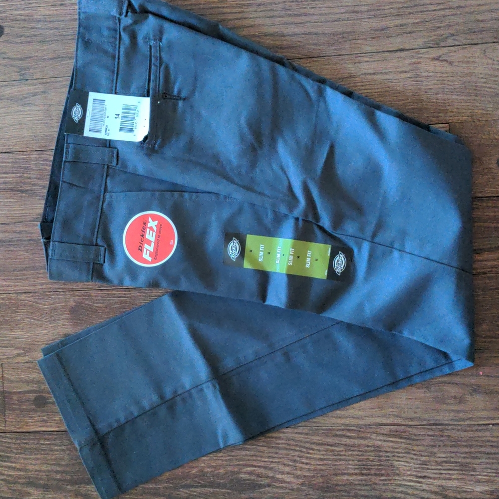 Dickies boys slim fit dark grey pants size 14